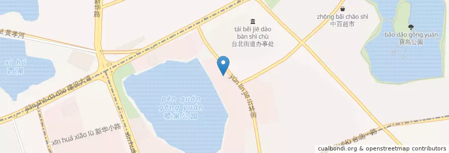 Mapa de ubicacion de 中国农业银行云林街储蓄所 en Çin, Hubei, Vuhan, 江岸区, 西马街道, 台北街道.