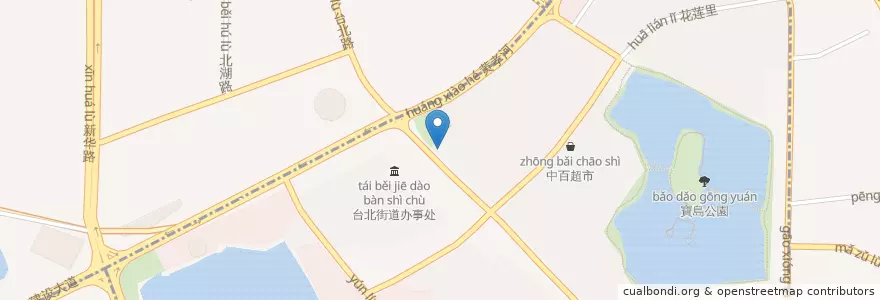 Mapa de ubicacion de 中国邮政储蓄鄂城墩支行 en Китай, Хубэй, Ухань, Цзянъань, 西马街道, 台北街道.