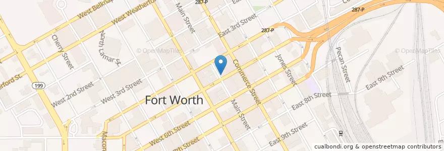 Mapa de ubicacion de Chili's en アメリカ合衆国, テキサス州, Tarrant County, Fort Worth.