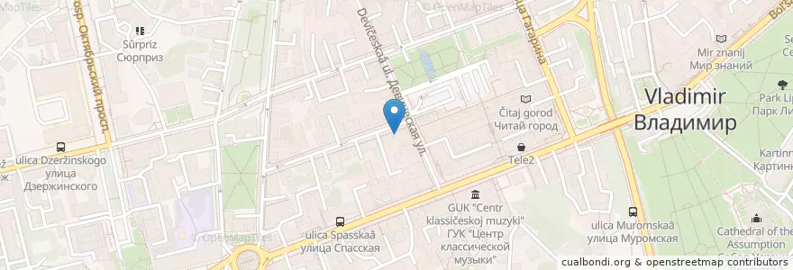 Mapa de ubicacion de Вилки Нет en Rússia, Distrito Federal Central, Владимирская Область, Городской Округ Владимир.