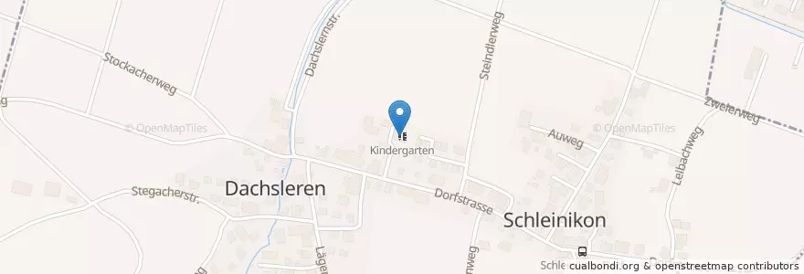 Mapa de ubicacion de Kindergarten en スイス, チューリッヒ, Bezirk Dielsdorf, Schleinikon.