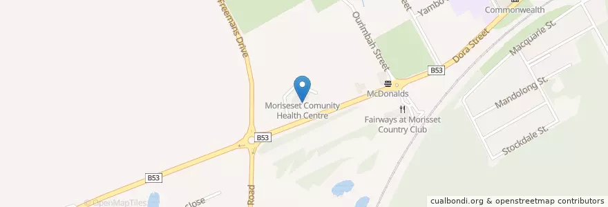 Mapa de ubicacion de Morisset Multi Purpose Centre en Australien, Neusüdwales, Lake Macquarie City Council.
