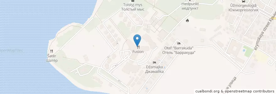 Mapa de ubicacion de Fusion en 俄罗斯/俄羅斯, 南部联邦管区, 克拉斯诺达尔边疆区, Городской Округ Геленджик.