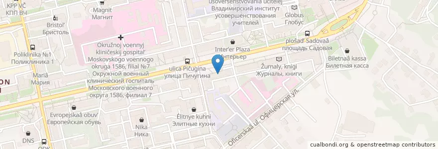 Mapa de ubicacion de Отделение связи №600001 en Russland, Föderationskreis Zentralrussland, Oblast Wladimir, Городской Округ Владимир.