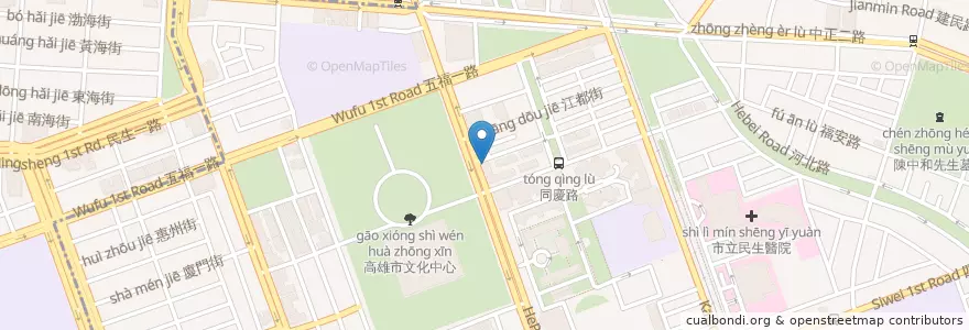 Mapa de ubicacion de 春水堂 en Taiwan, Kaohsiung, 苓雅區.