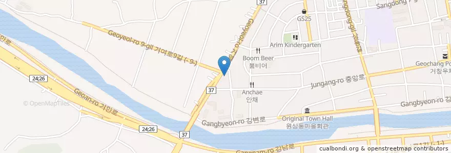 Mapa de ubicacion de 애도니 en Corée Du Sud, Gyeongsang Du Sud, 거창군.