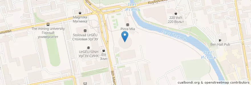 Mapa de ubicacion de Цирк en Russia, Уральский Федеральный Округ, Свердловская Область, Городской Округ Екатеринбург.