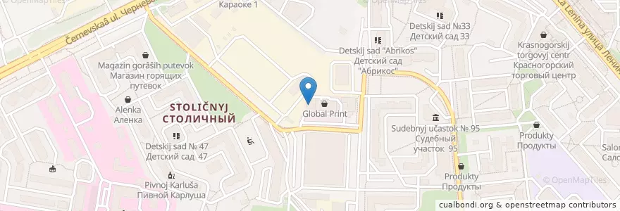 Mapa de ubicacion de Медси en Rusia, Distrito Federal Central, Óblast De Moscú, Городской Округ Красногорск.