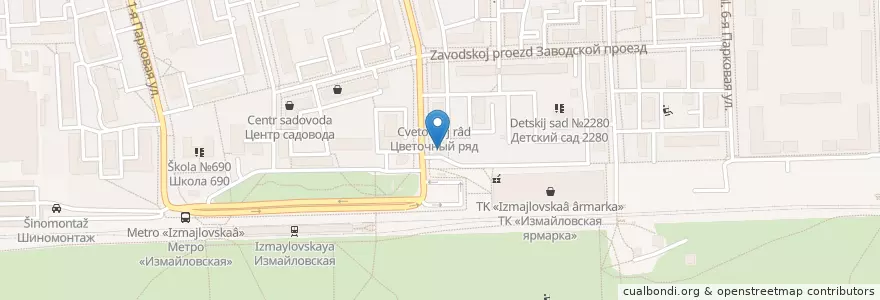 Mapa de ubicacion de Хоум Кредит Банк en Russia, Distretto Federale Centrale, Москва, Восточный Административный Округ, Район Измайлово.