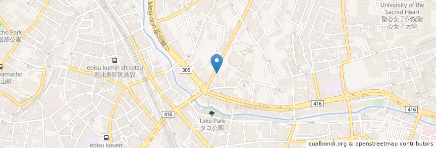 Mapa de ubicacion de 天桂禅庵 en 日本, 東京都, 渋谷区, 広尾.