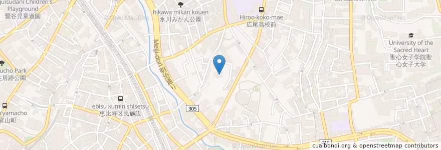 Mapa de ubicacion de 室泉寺 en Japan, 東京都, 渋谷区.