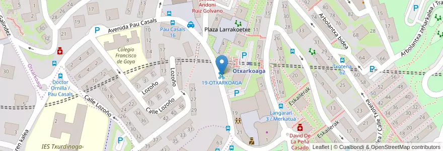 Mapa de ubicacion de 19-OTXARKOAGA en Spanien, Autonome Gemeinschaft Baskenland, Bizkaia, Bilboaldea, Bilbao.