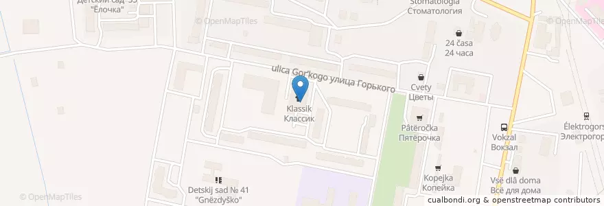 Mapa de ubicacion de Класик en Rusia, Distrito Federal Central, Óblast De Moscú, Городской Округ Электрогорск.