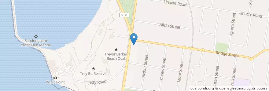 Mapa de ubicacion de Woolworths en Австралия, Виктория, City Of Bayside.