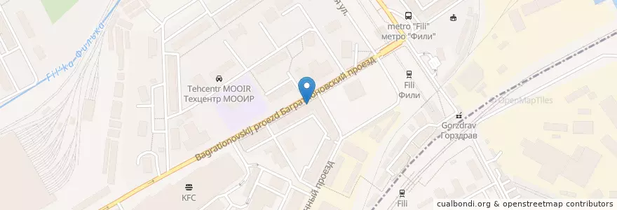 Mapa de ubicacion de Инвитро en Rusia, Центральный Федеральный Округ, Москва, Западный Административный Округ, Район Филёвский Парк.