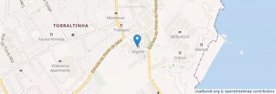 Mapa de ubicacion de Algarfo en Portekiz, Algarve, Algarve, Faro, Lagos, São Gonçalo De Lagos.