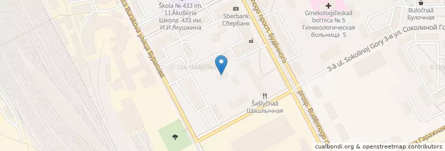 Mapa de ubicacion de Вега en Russia, Distretto Federale Centrale, Москва, Восточный Административный Округ, Район Соколиная Гора.