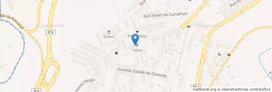 Mapa de ubicacion de Viena en Portogallo, Nord, Vila Real, Douro, Vila Real, Vila Real.