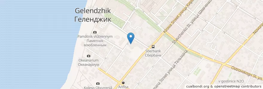 Mapa de ubicacion de Радуга en Rusia, Южный Федеральный Округ, Краснодарский Край, Городской Округ Геленджик.