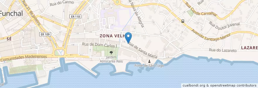 Mapa de ubicacion de Gavino en ポルトガル, Funchal (Santa Maria Maior).