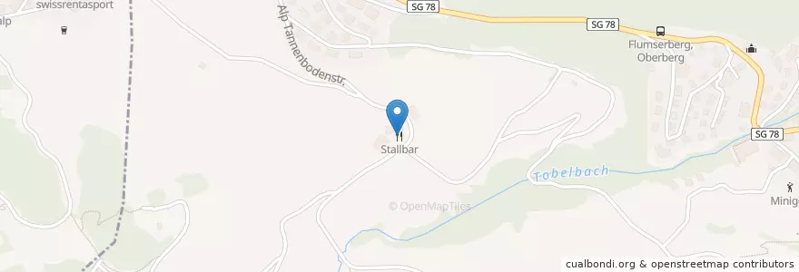 Mapa de ubicacion de Stallbar en スイス, ザンクト・ガレン州, Wahlkreis Sarganserland, Flums.