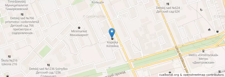 Mapa de ubicacion de Додо Пицца en Россия, Центральный Федеральный Округ, Москва, Северный Административный Округ, Тимирязевский Район.