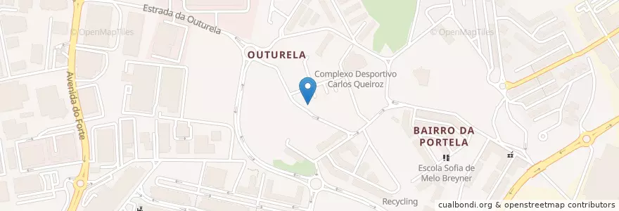 Mapa de ubicacion de Restaurante Outurela en Portugal, Aire Métropolitaine De Lisbonne, Lisbonne, Grande Lisboa, Oeiras, Carnaxide E Queijas.