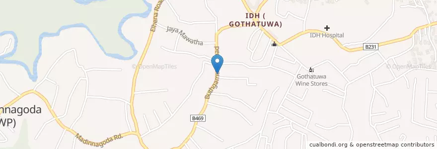Mapa de ubicacion de Gnanawimalarama Viharaya en Seri-Lanca, බස්නාහිර පළාත, කොළඹ දිස්ත්‍රික්කය.