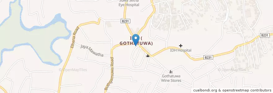 Mapa de ubicacion de Gothatuwa Police Post en Seri-Lanca, බස්නාහිර පළාත, කොළඹ දිස්ත්‍රික්කය.