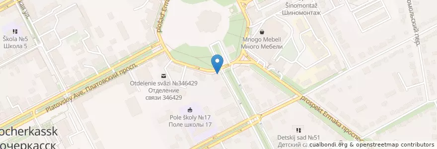 Mapa de ubicacion de Норма en ロシア, 南部連邦管区, ロストフ州, Городской Округ Новочеркасск.