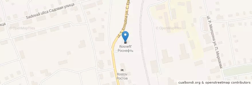 Mapa de ubicacion de Роснефть en ロシア, 北西連邦管区, アルハンゲリスク州, ニャンドマ地区, Няндомское Городское Поселение.