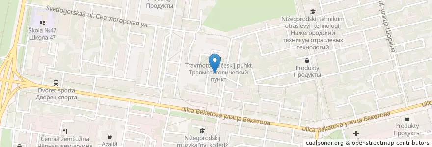 Mapa de ubicacion de Городская поликлиника №34 en ロシア, 沿ヴォルガ連邦管区, ニジニ・ノヴゴロド州, ニジニ・ノヴゴロド管区.
