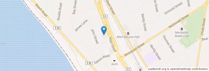Mapa de ubicacion de Saint Brigids Church en Australië, Victoria, City Of Kingston.