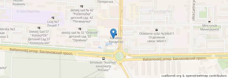 Mapa de ubicacion de Новочеркасск en 러시아, 남부연방관구, Ростовская Область, Городской Округ Новочеркасск.