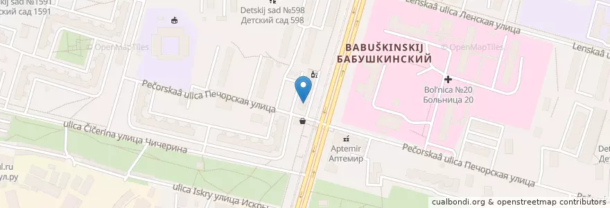 Mapa de ubicacion de ВТБ en Rússia, Distrito Federal Central, Москва, Северо-Восточный Административный Округ, Бабушкинский Район.