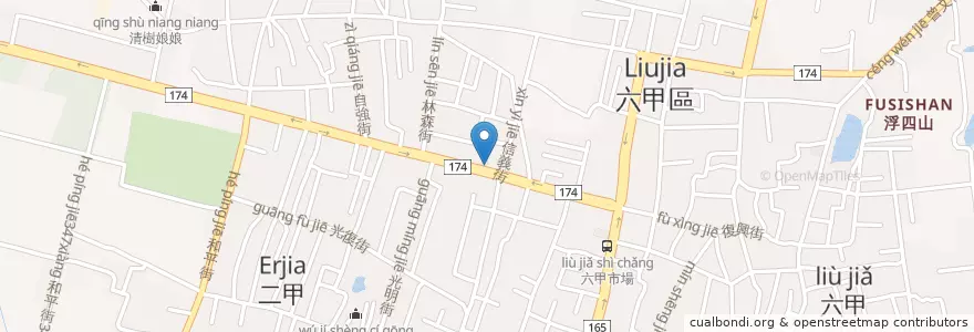 Mapa de ubicacion de 口福羊肉店 en تایوان, 臺南市, 六甲區.