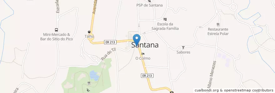 Mapa de ubicacion de Correios en 포르투갈, Santana, Santana.