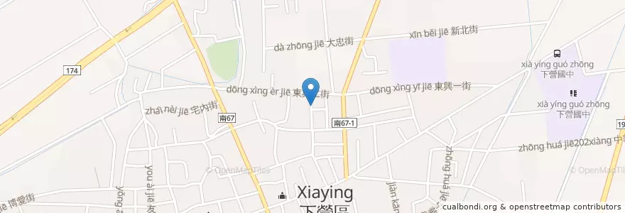 Mapa de ubicacion de 樊善堂 en Taiwán, 臺南市, 下營區.