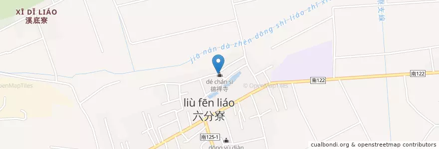 Mapa de ubicacion de 德禪寺 en Taiwan, 臺南市, 善化區.