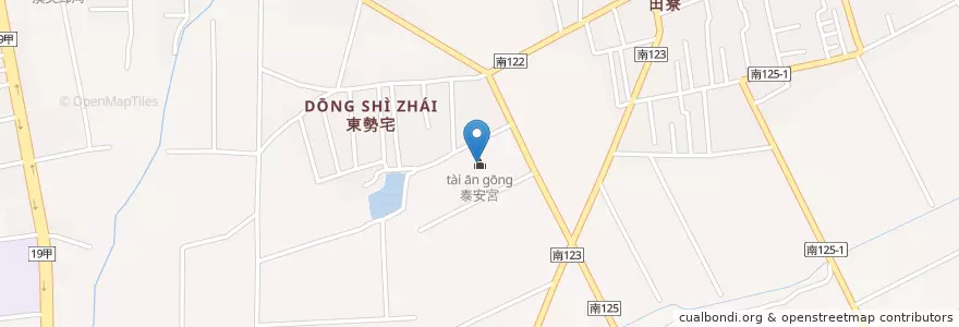 Mapa de ubicacion de 泰安宮 en 臺灣, 臺南市, 善化區.