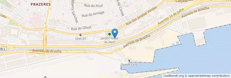 Mapa de ubicacion de Le Chat en 포르투갈, Área Metropolitana De Lisboa, Lisboa, Grande Lisboa, Estrela.