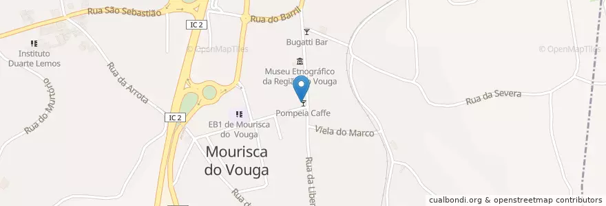 Mapa de ubicacion de Pompeia Caffe en 葡萄牙, Aveiro, Centro, Baixo Vouga, Águeda, Trofa, Segadães E Lamas Do Vouga.