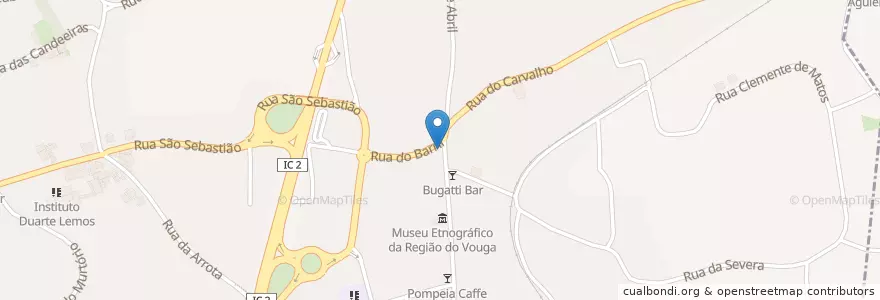 Mapa de ubicacion de Capela de Mourisca do Vouga en 葡萄牙, Aveiro, Centro, Baixo Vouga, Águeda, Trofa, Segadães E Lamas Do Vouga.