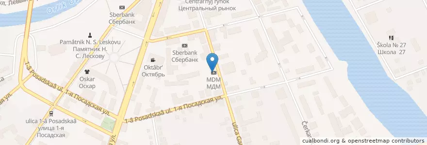 Mapa de ubicacion de МДМ en Rusia, Distrito Federal Central, Óblast De Oriol, Орловский Район, Городской Округ Орёл.