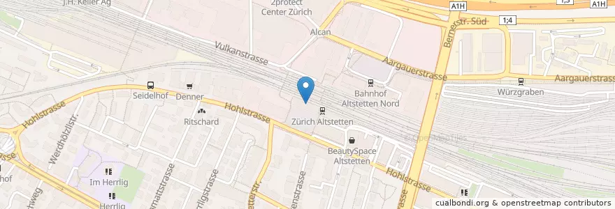 Mapa de ubicacion de Bahnhof Altstetten en Suíça, Zurique, Bezirk Zürich, Zürich.