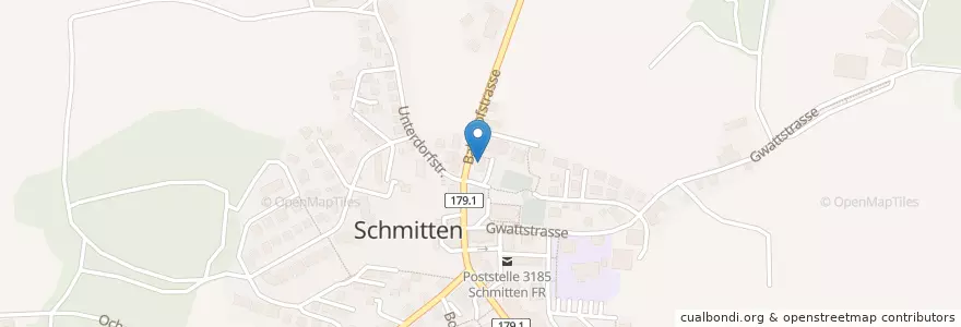 Mapa de ubicacion de Kita Grün en Schweiz, Freiburg, Sensebezirk, Schmitten (Fr).