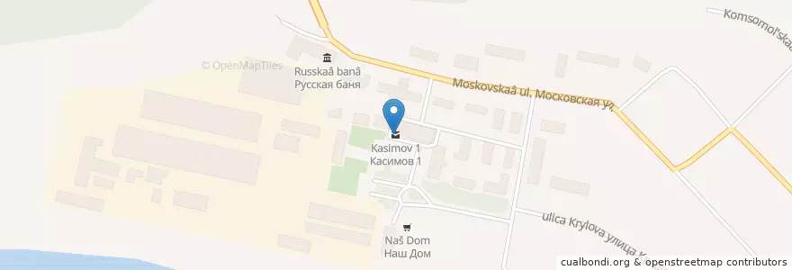 Mapa de ubicacion de Касимов 1 en Russland, Föderationskreis Zentralrussland, Oblast Rjasan, Касимовский Район, Городской Округ Касимов.