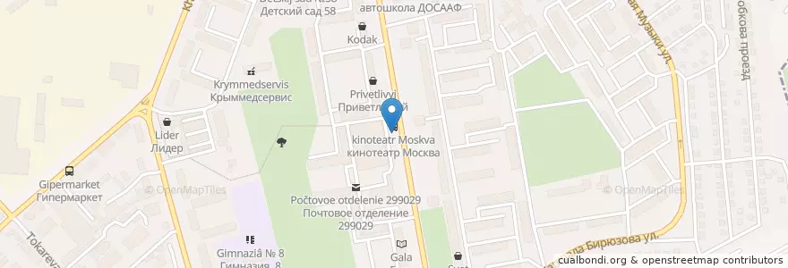 Mapa de ubicacion de Московский рынок en Rusland, Zuidelijk Federaal District, Sebastopol, Севастополь, Ленинский Район, Ленинский Округ.