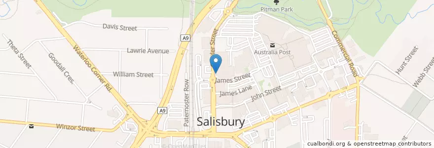 Mapa de ubicacion de Subway en Australie, Australie Méridionale, Adelaide, City Of Salisbury.