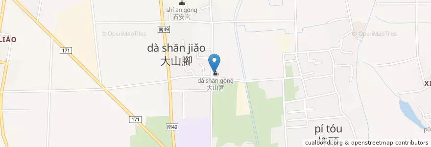 Mapa de ubicacion de 大山宮 en 台湾, 台南市, 麻豆区.